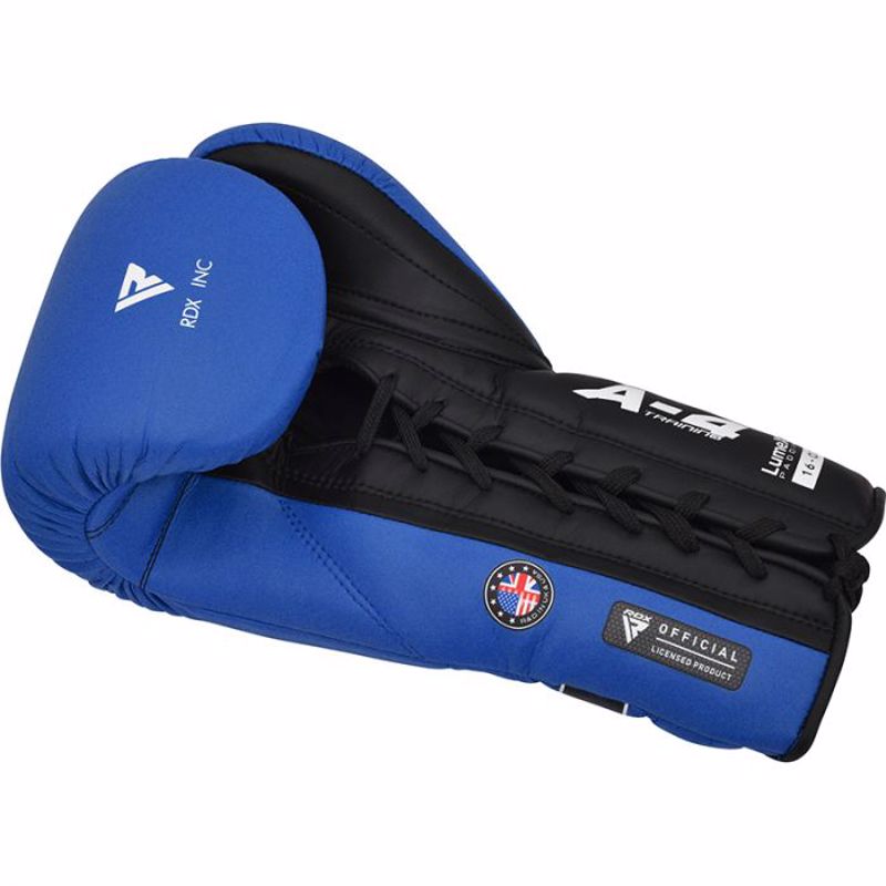 RDX Apex A4 Laces Boxing Gloves -blue